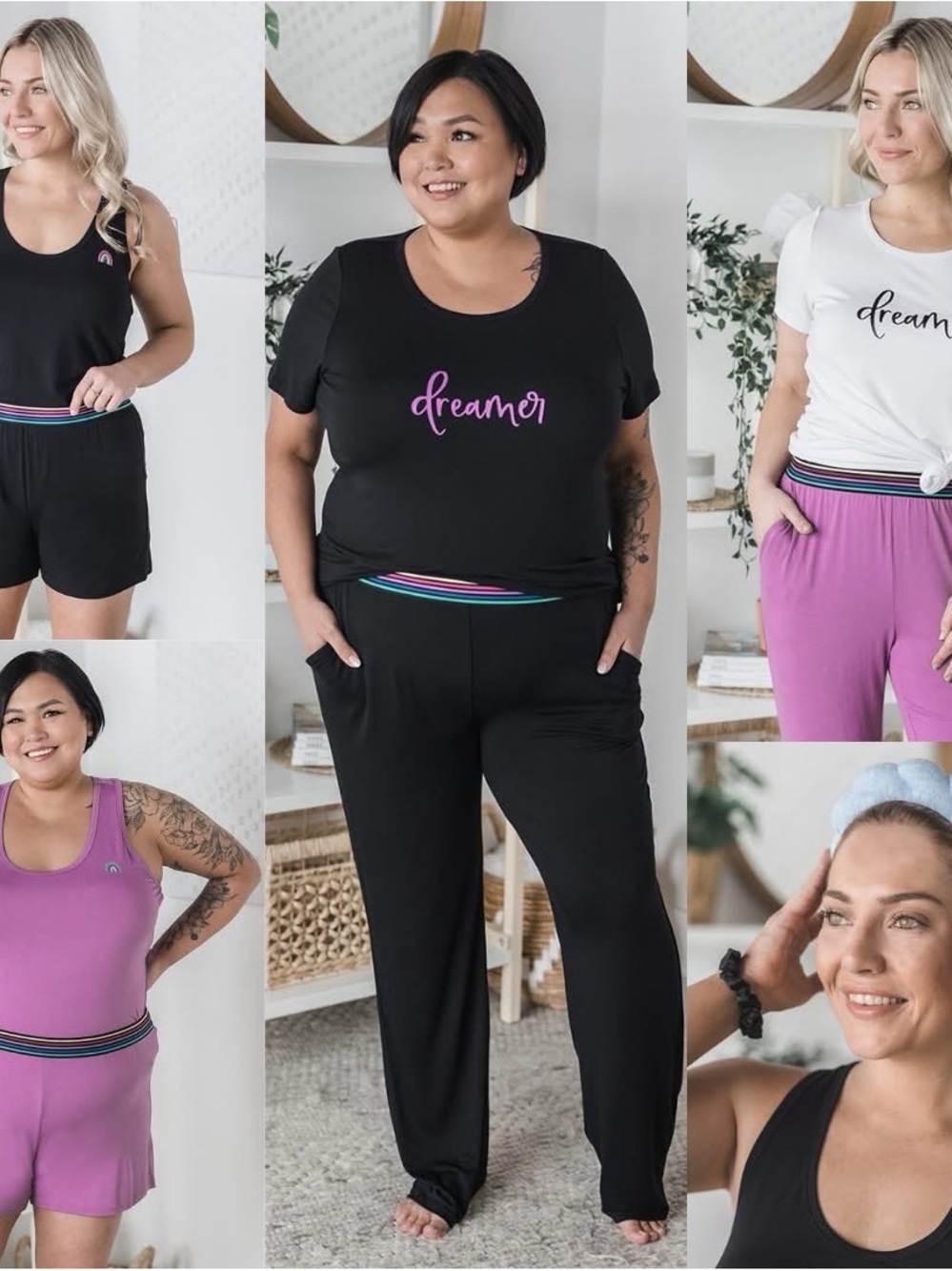 Rainbow Dreams Lounge Pants🍒 Black, Size XS **very stretchy